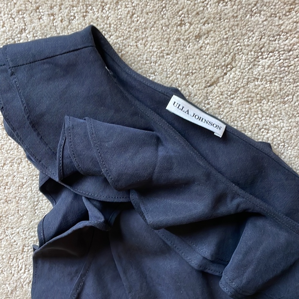 Ulla Johnson Demi One Shoulder Ruffle Wide Leg Tie Waist Linen Jumpsuit - Picture 5 of 6
